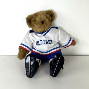 Vermont Teddy Bear Brown‎ Siegel #60 Hockey Player Jointed Posable 16 In Vintage